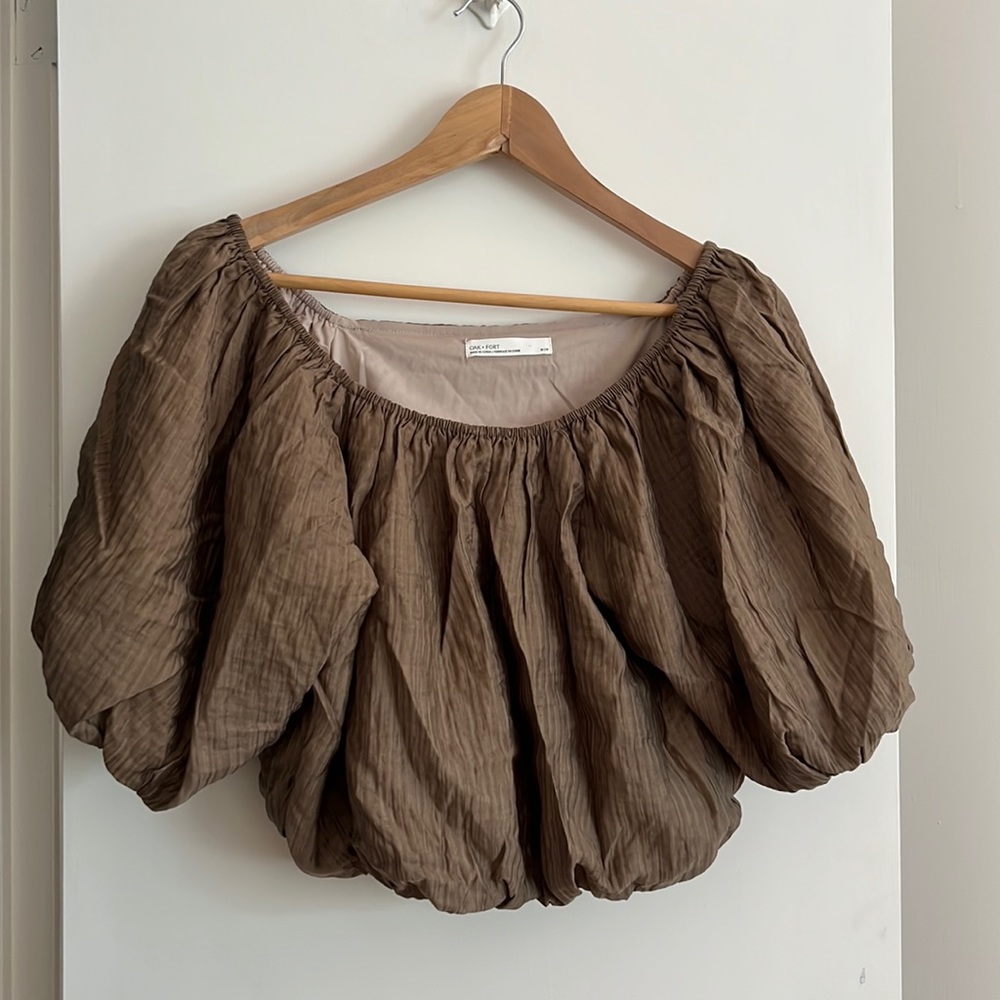 Oak + Fort crop top can be worn as over the shoulder or under